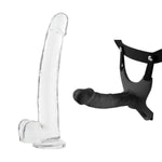 14.5 Inch Huge Realistic Dildo + Hollow Strap-On System