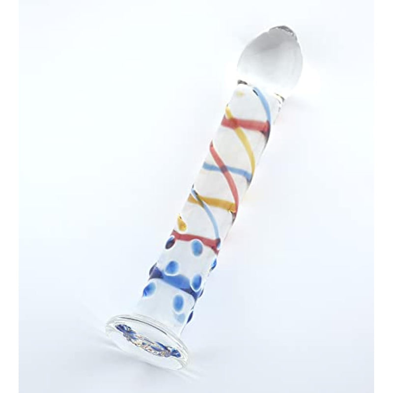 Glass Dildo Wand Penis - Crystal Pleasure Wand Penis G-Spot Stimulation Anal Butt Plug Realistic Dildo, 1.0 Count