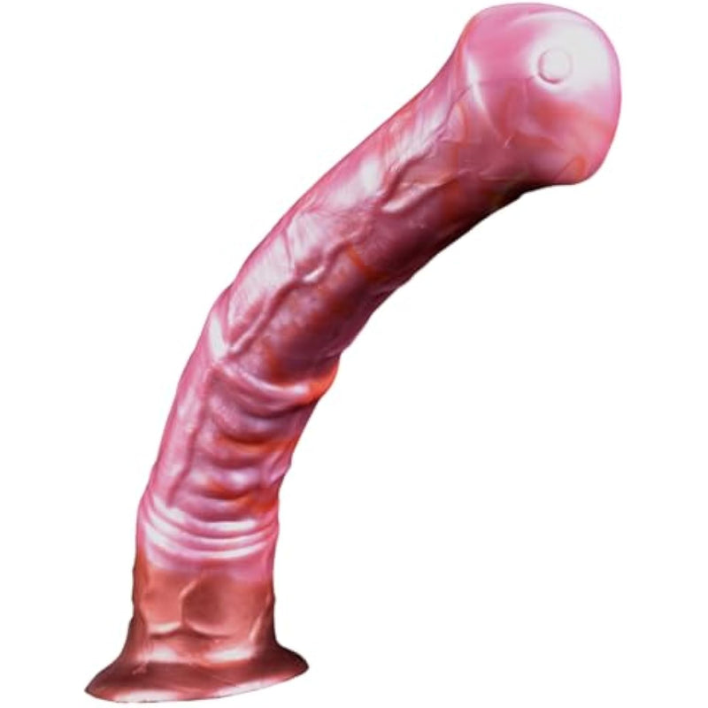 Long Optional Size Silicone Made Soft Artificial Horse Dildo Multi Color Suction Flexible Animal Style Different Texture (L)