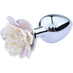 Adult Toys Accessories Metal Anal Plug Three Piece Set Flower Anal Plug Kit With Realistic Flower Buds