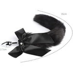 5Pcs Cat Tail Butt Plug Furry Ears Headband Fox Animal Costume Set Lace Choker Sex Adjustable Nipple Clamp Bell Animal Sexual Anus Role Play