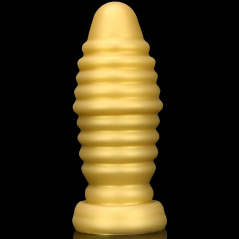 Large Ribbed Silicone Anal Plug Big Butt Plug Anus Stimulator Anal Training Toy For Advanced Men Women