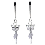 Silver Butterfly Pendant Bell Nipple Clamps, Adjustable Breast Nipple Clamps, Papilla Straighteners Corrector Nipple Shield Nipple Clamps Adjustable Breast Clamps (A)