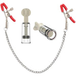 Stainless Steel Nipple Clips Clamps And Nipple Suckers Adjustable Body Ring Body Clamps Body Ring Non-Piercing Chain For Women Faux Body Jewelry (Red)