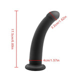 Men Women Silicone Beginner Strap On Harness Dildo Curved Smooth Anus Butt Vagina G-Spot Plug Suction Cup Sex Toy Flare End Penis Wearable Couple Pegging Willy Lesbian Size L