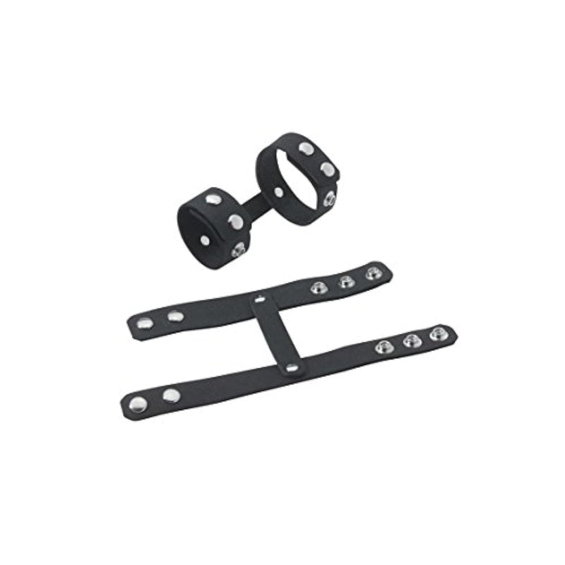 Leather Premium Bondage Candb Device Cock Ring Shaft Ring And Ball Divider Strap