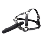 Bdsm Silicone Penis Mouth Gag, Sm Double Head Dildo Mouth Gags With Y-Shape Adjustable Leather Bondage Head Harness, Fetish Dildo Gag Bondage Restraints Strap, Adult Flirting Sex Toys For Couple