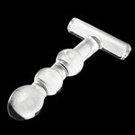 Glass Dildo Crystal G-Point Stimulation Massage Stick Anal Sex Toy, Yellow Glass Anal Butt Plug