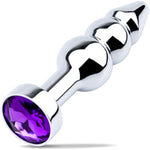 Anal Bead Butt Plug Adult 3 Beaded Training Beginners Sex Toys (Round)