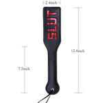 Faux Leather Slut Spanking Paddle For Sex Play, 12.8Inch Total Length Paddle For Adults, Black
