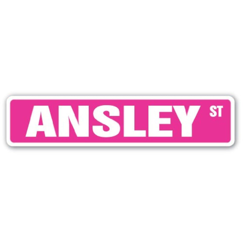 Ansley Street Sign Childrens Name Room Sign | Indoor/Outdoor |  18" Wide Plast