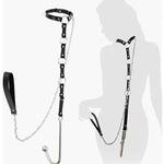 Bdsm Bondage Harness Set, Anal Hook Butt Plug, Adjustable Chains Pulling Rope, Leather Collar Restraint Kit, Sm Sex Harness Toys For Adult Couples Women Men