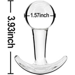 Glass Anal Plug With Curved Based For Comfortable Long Term Wear Transparent Butt Plug Prostate Massager Sex Toy With Long Stem For Women Men Masturbation