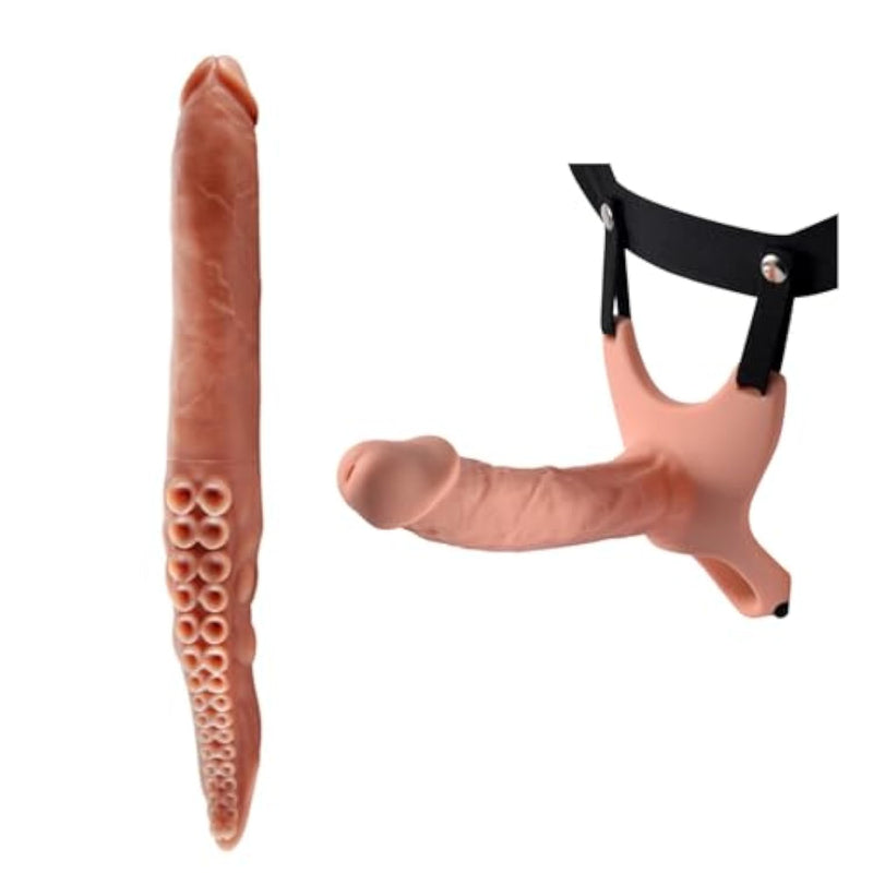 Hollow Strap-On System + 16.5 Inch Monster Double Ended Dildo