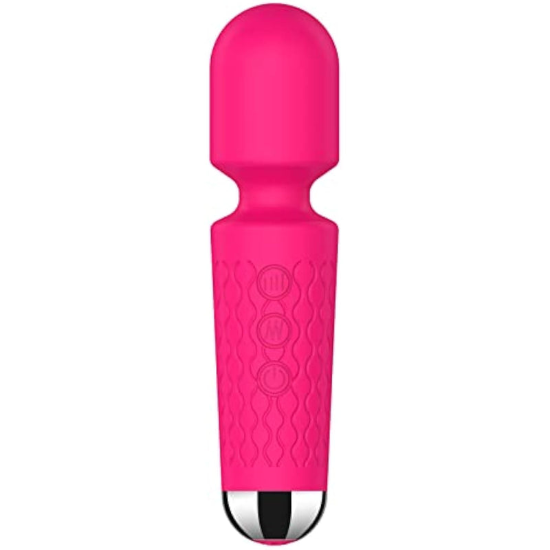 Small Strong Wand Vibrator Clit Stimulator,Rechargeable Vibrating Clitoral Massager With 20 Vibration Modes & 8 Speeds,Waterproof Silicone Personal Clitoris Vibe Women Sex Toys For Her Pleasure,Pink