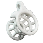 Male Inverted Chastity Cage Nylon Chastity Belt For Men Penis Cage Hollow Funnel Cock Cages Sex Toy Set With 4 Cock Rings Bdsm Bondage Sex Toys (White)