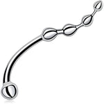 Anal Hook Butt Plug - 5 Beads Metal Anal Hook S-Shaped Graduated Bead Design Sex Anal Toy For Women Man Couples