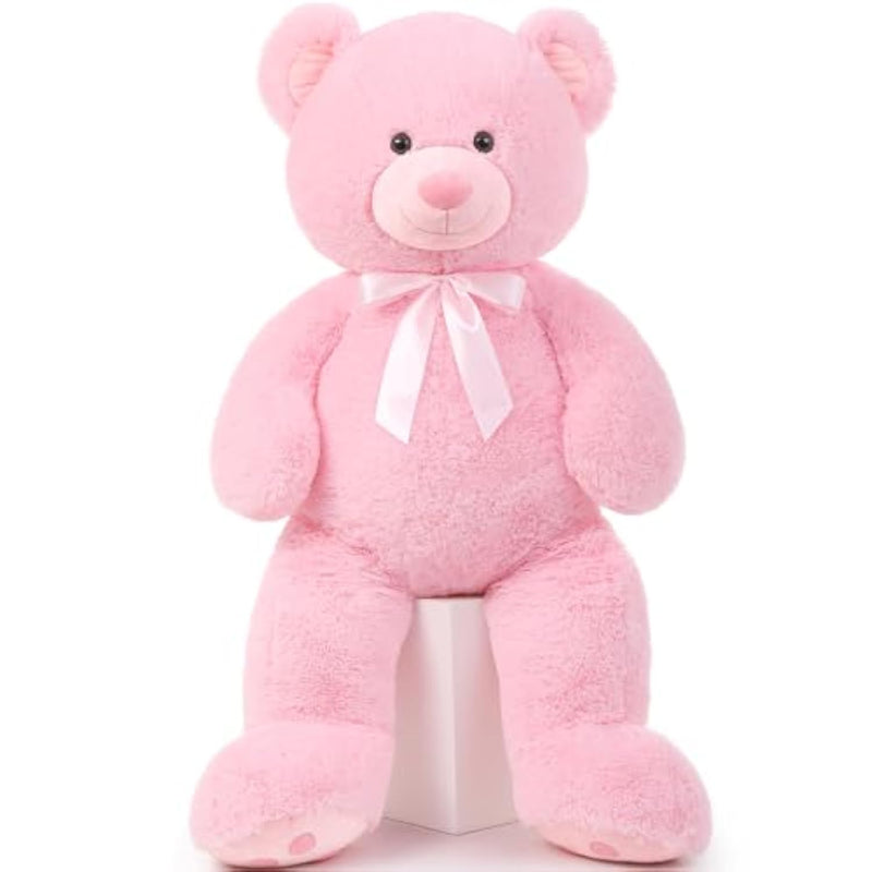 47Inch Giant Teddy Bear Stuffed Animal 4Ft, Big Teddy Bear Plush For Baby Shower, Cuddly Large Stuffed Bear Gifts For Kids, Girls, Girlfriend, Women On Valentine, Christmas, Birthday?Pink?