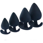 Anal Sex Trainer Sets 4Pcs Silicone Butt Plug, Expanding Anal Plug Training Kit Adult Sex Toys For Men And Women Black