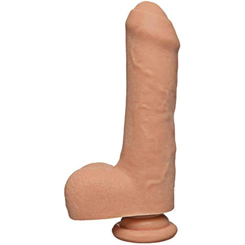 Doc Johnson The D - Uncut D - 7 Inch with Balls - ULTRASKYN - 7" Long and 1.75" Wide - Suction Cup Base - O-Ring Harness Compatible Dildo, Vanilla