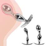 Anal Plug Beginner Set 2Pcs Set Anal Trainer Kit Metal Butt Plug G Spot Anal Sex Adult Toy For Beginner Adult Unisex Women And Men Couple Adult Gay Anal Plugs Woman Men Sex Gifts Things Large/Small