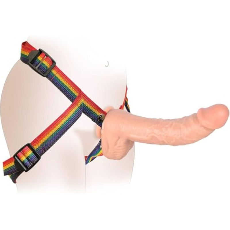 Strap-On Dildo Realistic Dildo With Wearable,Fetish Fantasy Strap Harness Adult Sex Toy Suction Cup For Couple Pegging Women Lesbian Silicone Dildo For Sex Fun 7.6''