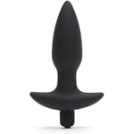 Butt Tingler Vibrating Butt Plug - 4 Inch Silicone Anal Plug - Beginner Friendly With Flared Base - 7 Vibration Modes & 3 Speeds - Waterproof - Black