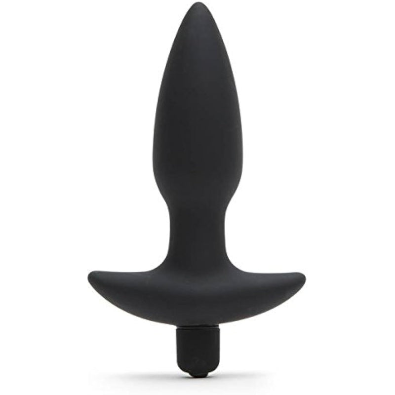 Butt Tingler Vibrating Butt Plug - 4 Inch Silicone Anal Plug - Beginner Friendly With Flared Base - 7 Vibration Modes & 3 Speeds - Waterproof - Black