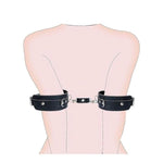 Adjustable Bdsm Vibrator Bondage Harness With Leather Handcuffs - Forced Orgasm Belt For Women, Premium Leather Strap-On, Hands-Free Sex Toy For Couples (Wand Or Vibrator Not Included)