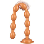 19.69 Inch Long Anal Beads Butt Plug G Spot Dildo Deep Massager Suction Cup Adult Sex Toys, Silicone Anal Plug Prostate Masturbator For Beginners And Advanced Players (Gold)