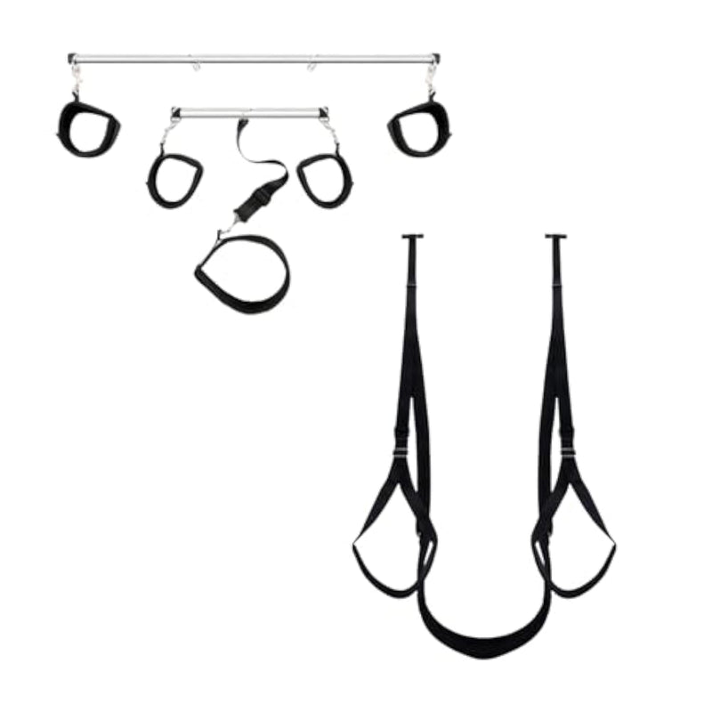 Spreader Bar Sex Toys Sex Restraint Bondage Toys With Soft Feather Handcuffs & Ankle Cuffs & Bdsm Door Sex Toys Sex Swing Bondage Hold To 300Lbs?With Adjustable Straps?Bdsm For Adult Couple
