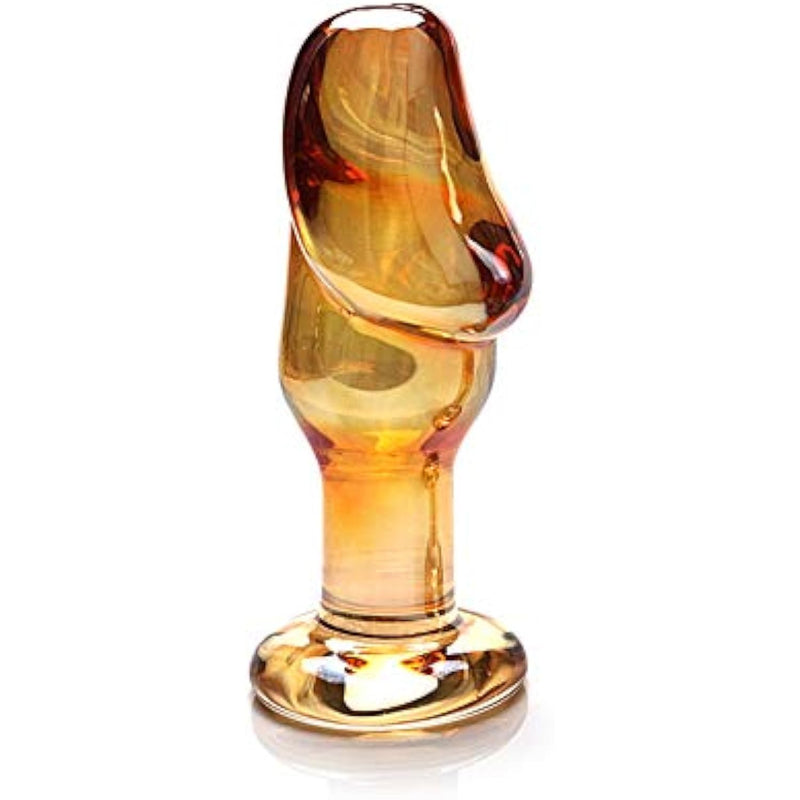 Glass Anal Butt Plug Anal Dilator With Long Neck And Vivid Glans Adult Pleasure Wand Dildo Sex Toy For Men Women Masturbating (Big)