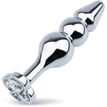 Metal Small Anal Plug With Clear Gem Handle Butt Plugs Adult Sex Toy For Couples Sex Pleasures (109Mm Length)