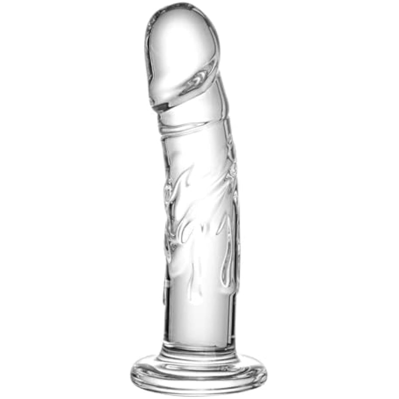 Glass Dildo Realistic Dildos Anal Sex Toys For Couples,Transparent Crystal Glass Dildo Male Sex Toy For G-Spot Stimulation, Clear Dildo Anal Butt Plug For Prostate Massager, Anal Dildo Adult Sex Toys