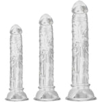 Anal Plug Training Sets?9.64/8.07/7 Inch Super Long 3 Sizes Transparent Anal Dildos With Strong Suction Cup Anal Prostate Vaginal G-Spot Sex Toys For Women Men And Couples