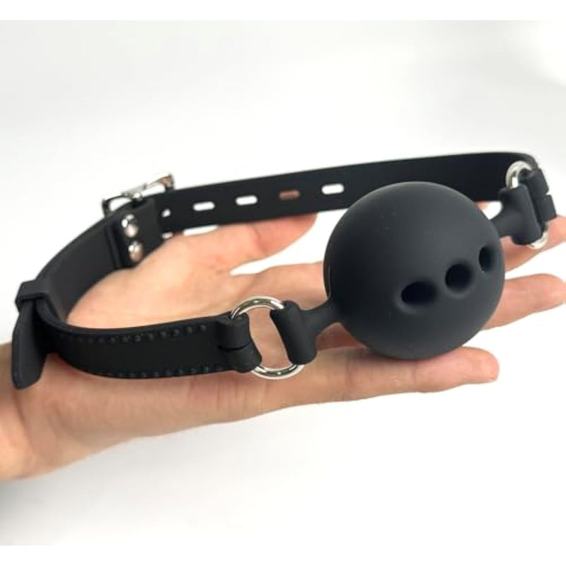 Silicone Breathable Ball Gag Holes For Adult Bondage Restraints Sex Play Bdsm Toys Sex Gag Muzzles (S)