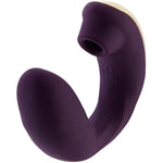 Share Satisfaction Sutra - Dual Stimulation Vibrator With Suction, 5 Suction Modes, 10 Vibration Patterns, Moveable Arm, Travel Lock Case, Waterproof, Usb Rechargeable - Purple