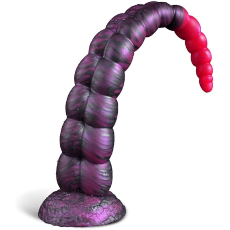 14" Long Anal Tentacle Dildo, Huge Horse Octopus Anal Snake Knot Fantasy Monster Ribbed Dildo, Long Butt Plug Alien Knotted Tentical Adult Sex Toys For Women Men Gay Prstate Massage