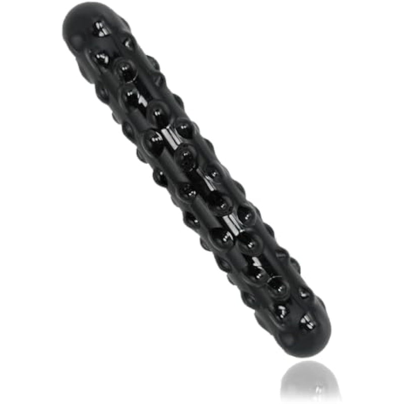 Crystal Glass Anal Butt Plug,Anal Plug Sex Toys With Bumps Prostate Massager Anal Dildo Anal Trainer Toys For Women Men Couples Anal Expander Buttplug Analplug (Black)