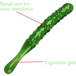 Glass Wand Anal Butt Plug - 7.08 Inch G-Spot Glass Cucumber Butt Plug, Innovative Cucumber Anal Dildo, Vaginal Prostate Massager Sex Toy For Male Female Masturbation (A)