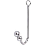 Anal Hook, Stainless Steel Double Balls Rope Hook With Ring, Bondage Fetish Sex Toy For Unisex Adult