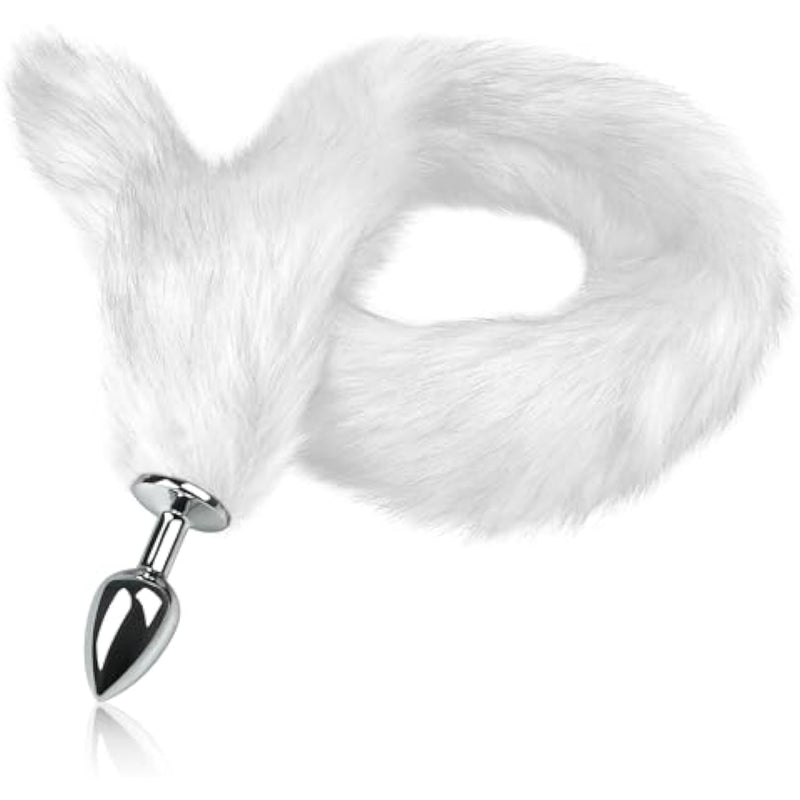 Metal Anal Butt Plug 30.7In Super Long Tail Butt Plug Arctic Fox Tail Plug For Cosplay Adult Games Sm Anal Sex Toys For Begainners Women Men Couples (M)