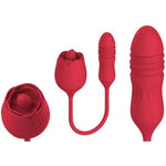 Rose Vibrator For Women, 3-In-1 Nipple Toy, Waterproof Silicone Sucking Licking Tongue Vibrator, Adult Sex Toy For Clitoral, Nipple Play, Thrusting Vibrating Bullet
