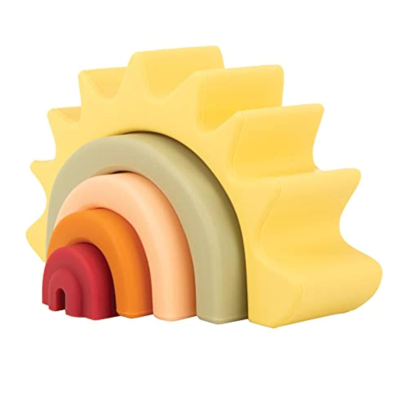 Nuby Soft Silicone Stackable Sun Interactive Toy for Early Development, Cre