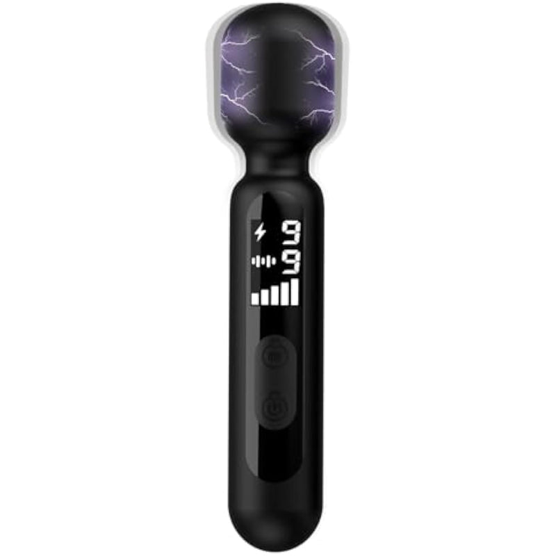 Wand Vibrator Personal Massager, Clit Stimulator Vibrator With Display, 9 Electric Shock Modes & 9 Vibrating Modes Adult Sex Toys For Women Female (Black)