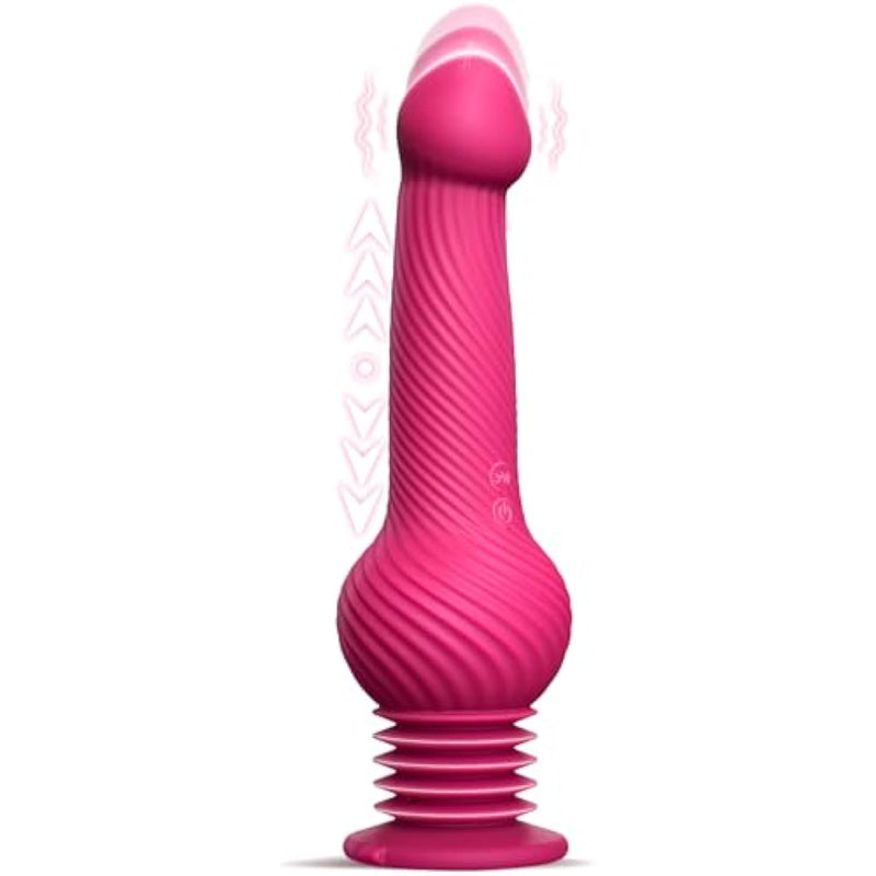Large Thrusting Dildo Vibrator 9.45" Pink Vibrating Dildos With Innovative 3 Bouncing & 10 Vibrating Modes For G Spot Anal, Adult Toys Penis Dildo Machine Sex Toys For Women Men Couples?Pink?
