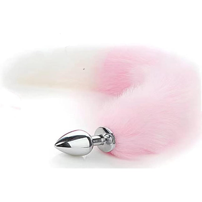 Butt Plug Fox Tail Cosplay Anal Plug Anal Butt Plug Adult Sex Toys For Beginner Women Men Couple (18 In Pink)