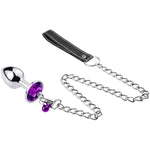 Anal Plug Trainer Kit, 3 Pcs Metal Anal Butt Plugs, Jewelry Anal Trainer Sex Toys With Bell And Traction Chain For Beginners Advanced Users (Deep Purple)