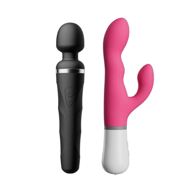 Domi 2 Wand Massager Vibrator Adult Sex Toys & Game+ Nora Rabbit Clitoral & G-Spot Vibrator For Couple Play