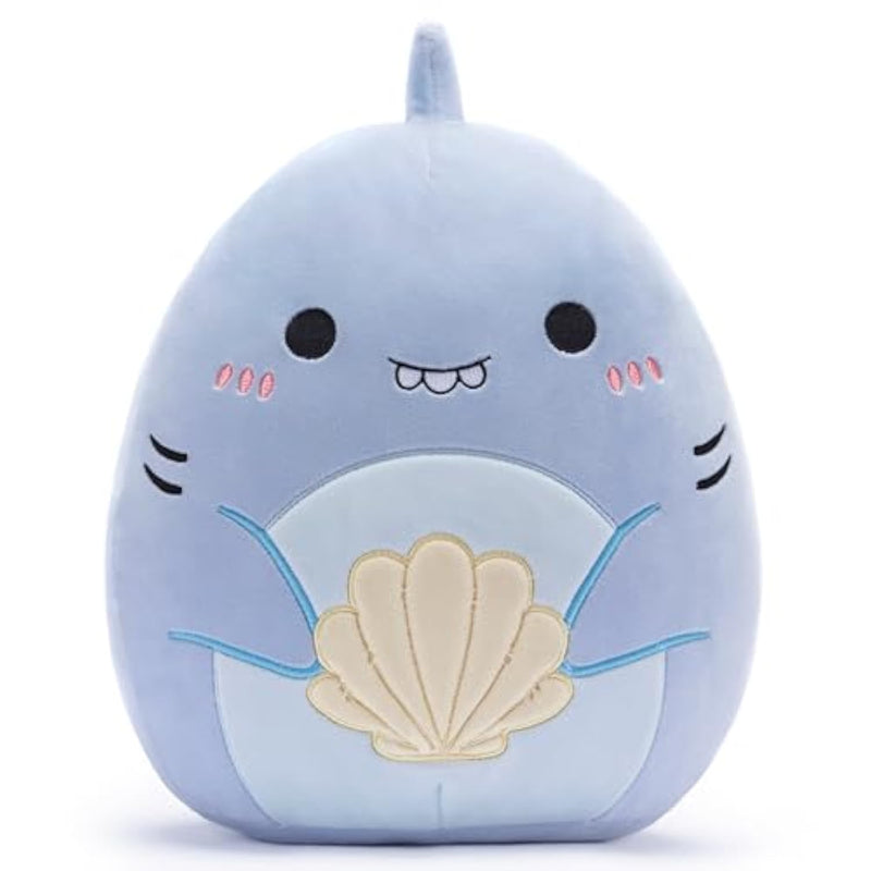 Large Shark Plush Pillow Stuffed Animal Toy,Big Size Cute Soft 14" Fat Kawaii Hugging Pillows Cuddle Huggable Plushie,Gift For Children